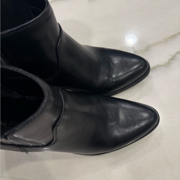 Old Navy Ankle Boots Size 8 Black Faux Leather - Picture 4 of 15